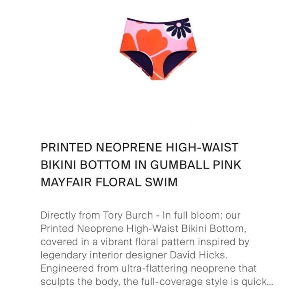 TORY SPORT Bikini Bottom Neoprene High Waist Gumball Mayfair • NEW WITH TAGS • - Picture 6 of 11